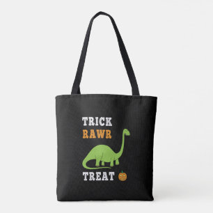 Trick Rawr Treat Cute Halloween Brontosaurus Dino Tote Bag