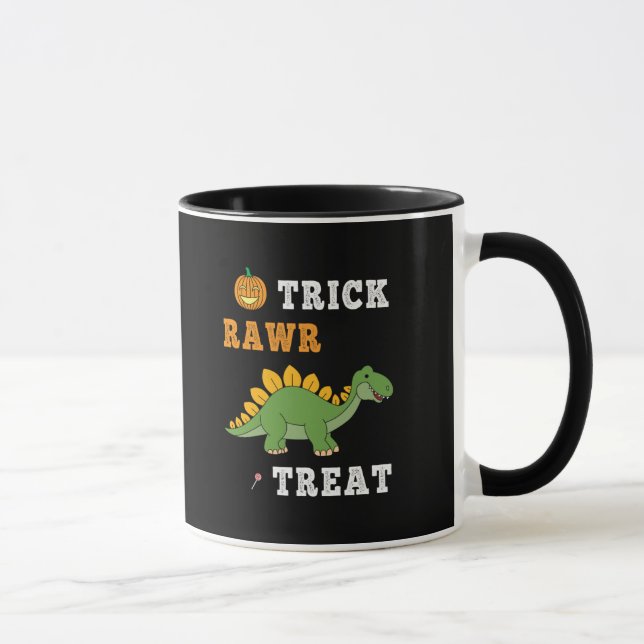 Trick Rawr Treat Cute Halloween Stegosaurus Dino Mug (Right)
