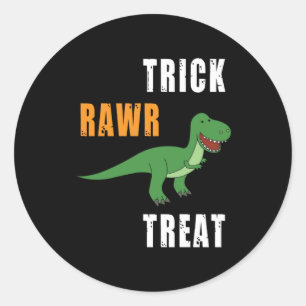 Trick Rawr Treat Cute Halloween Tyrannosaurus Rex Classic Round Sticker