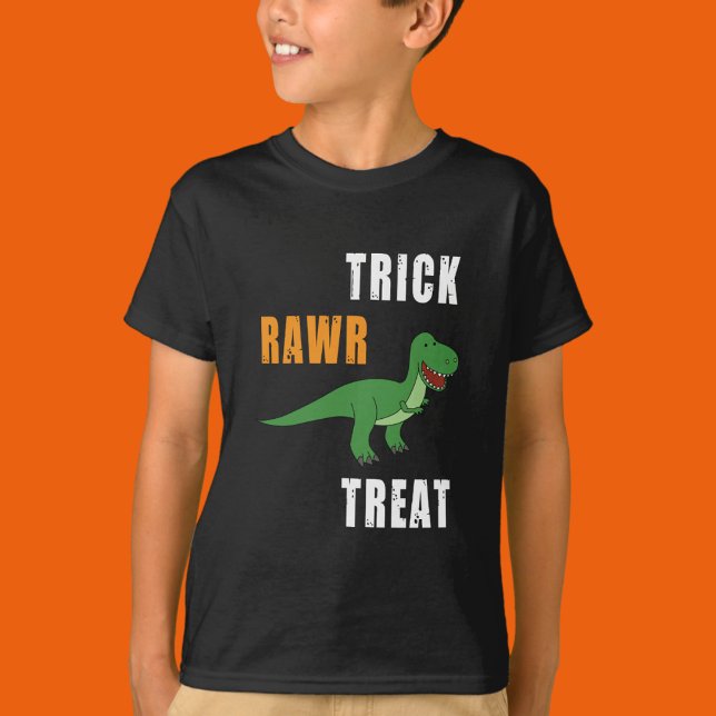 Trick Rawr Treat Cute Halloween Tyrannosaurus Rex T-Shirt (Creator Uploaded)