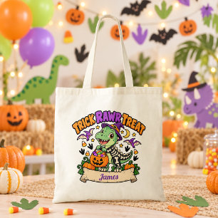 Trick Rawr Treat Dinosaur Halloween Bag