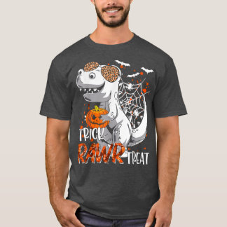 Trick Rawr Treat Dinosaur Pumpkin Halloween Kids52 T-Shirt