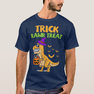 Trick Rawr Treat Dinosaur Tre Witch Pumpkin Funny T-Shirt