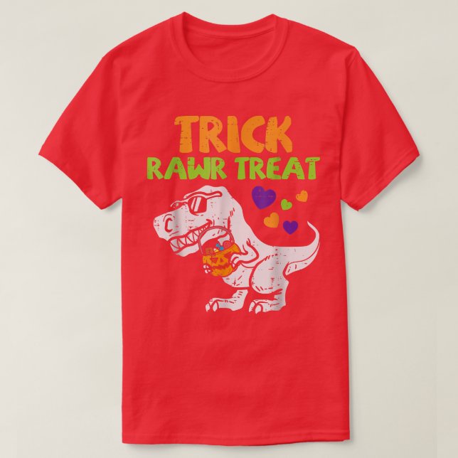Trick Rawr Treat Dinosaur Trex Toddler Boys Hallow T-Shirt (Design Front)