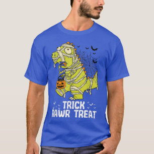 Trick Rawr Treat Halloween Costume Pumpkin Dinosau T-Shirt