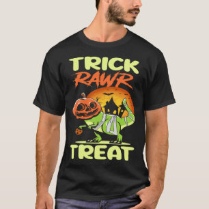Trick Rawr Treat Halloween Rex Dinosaur Ghost Boys T-Shirt