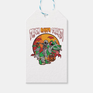 Trick Rawr Treat Spooky Halloween Dinosaur Gift Tags