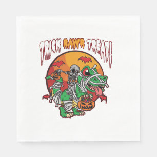 Trick Rawr Treat Spooky Halloween Dinosaur Napkin