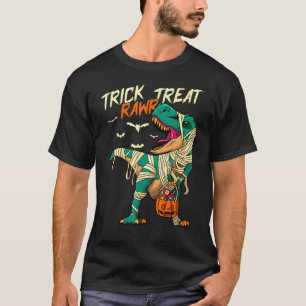 Trick Rawr Treat T Rex Dinosaur Mummy Boys Funny H T-Shirt