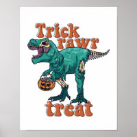Trick Rawr Treat Zombie T Rex Halloween Dinosaur