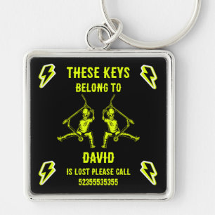 Trick Scooter Rider Name Key Ring