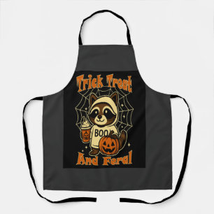 Trick Treat and Feral Cute Halloween Apron