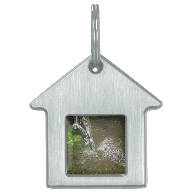 Trickling Waterfall Bubbling Water Pet Tag (Front)