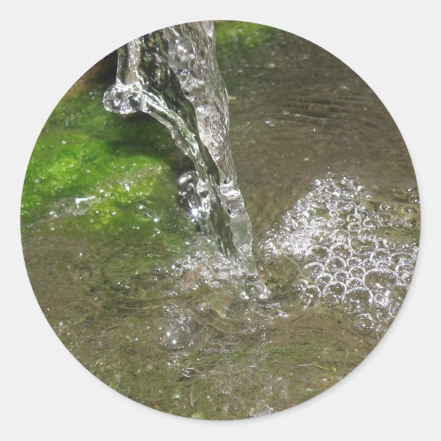 Trickling Waterfall Bubbling Water Stickers (Front)