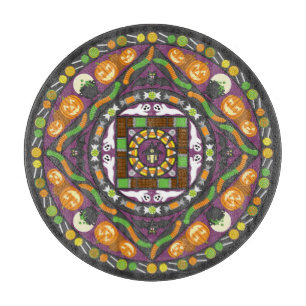 Tricks and Treats Mandala Glass Cutting Board