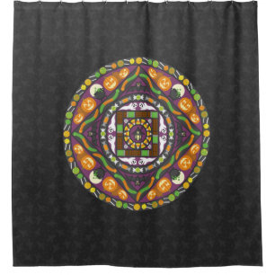 Tricks and Treats Mandala Shower Curtain
