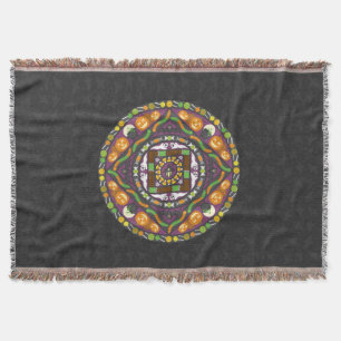 Tricks and Treats Mandala Throw Blanket