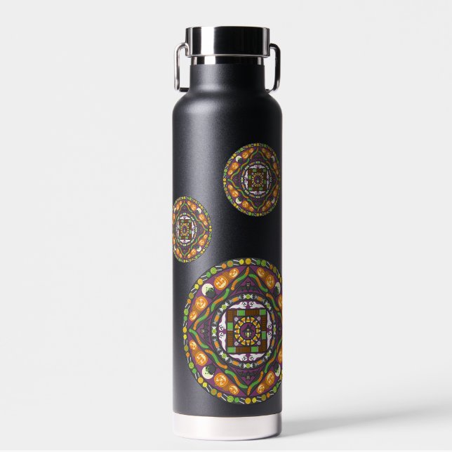 Tricks and Treats Mandala Water Bottle (Front)