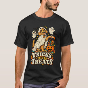 Tricks for Treats Cute Funny Dog Halloween T-Shirt