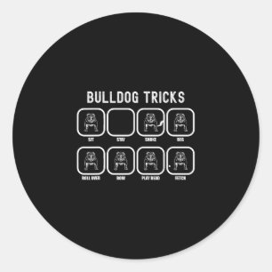 Tricks - Fun Bulldog Training Fails  Classic Round Sticker