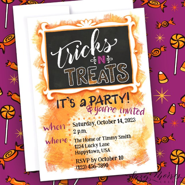 Tricks-n-Treats Customisable Halloween Invitation  (Creator Uploaded)