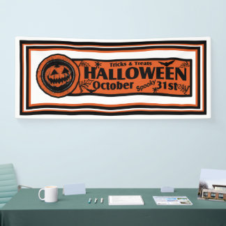 Tricks & Treats Halloween White BKG Banner