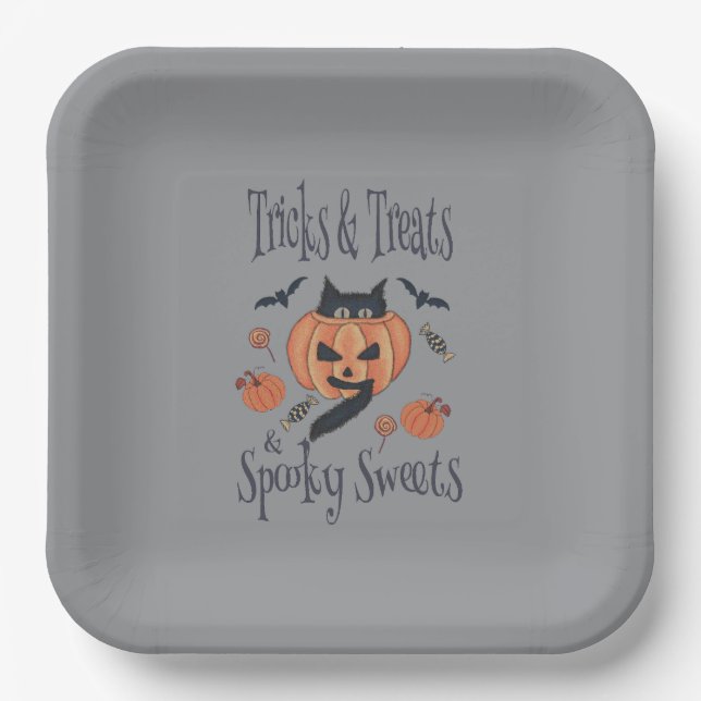 Tricks & Treats Paper Plate (Front)