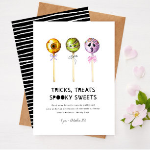 Tricks Treats Spooky Sweets Halloween Invite Kids 