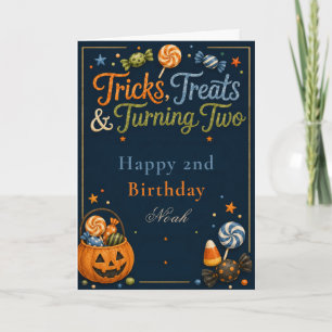 Tricks, Treats & Turning Two Birthday card