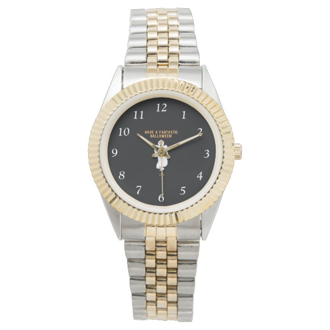 Trickster Ghosts Unisex Two-Tone Bracelet Watch (Front)