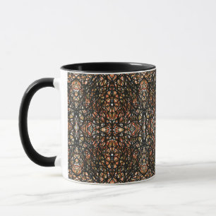 Trickster Orange Black Abstract India Ink Art Mug
