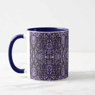 Trickster Purple Black Abstract India Ink Art Mug