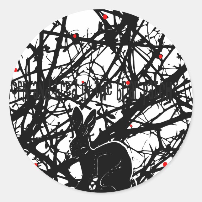 Trickster Rabbit in Briar Patch Classic Round Sticker (Front)