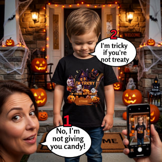 Tricky or Treaty Cute Toddler Halloween T-Shirt