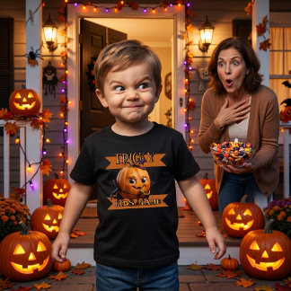 Tricky Pumpkin Custom Name Kids Halloween Shirt