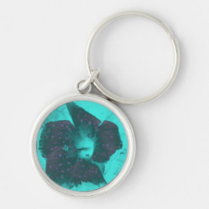 Tricolor Abstract Hibiscus Key Ring