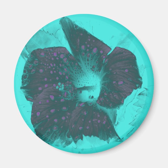 Tricolor Abstract Hibiscus Magnet (Front)
