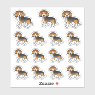 Tricolor Beagle Cute Cartoon Dogs