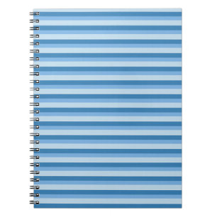 Tricolor Blue stripes Pattern Notebook