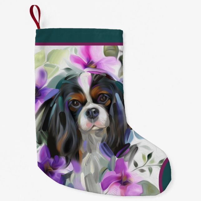 Tricolor Cavalier Christmas Stocking | Ornament (Front)