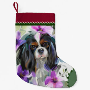 Tricolor Cavalier Christmas Stocking red green