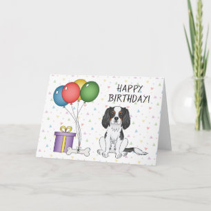 Tricolor Cavalier King Charles Spaniel - Birthday Card