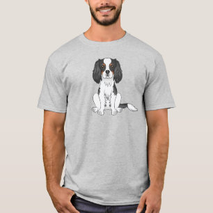 Tricolor Cavalier King Charles Spaniel Dog Sitting T-Shirt