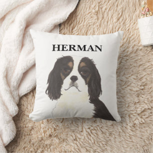 Tricolor Cavalier King Charles Spaniel Reversible Cushion