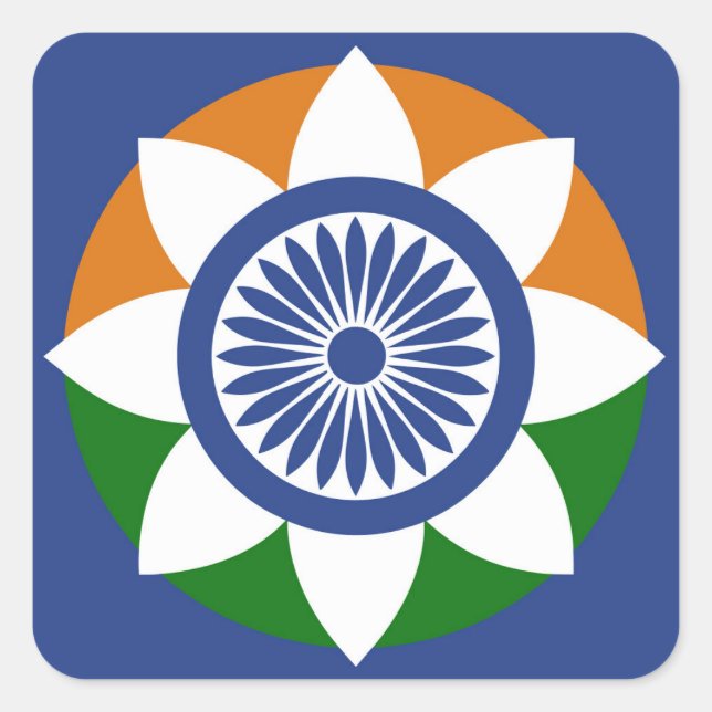 Tricolor Chakra Square Sticker (Front)