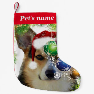 Tricolor Christmas Corgi Small Christmas Stocking