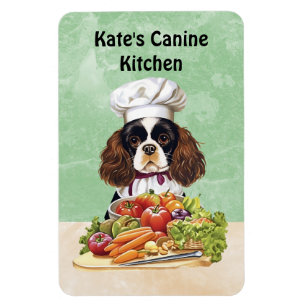 Tricolor Cooking Chef Cavalier Charles Spaniel  Magnet