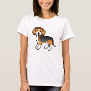 Tricolor Cute Cartoon Beagle Breed Dog T-Shirt