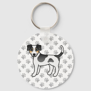 Tricolor Danish-Swedish Farmdog Cute Cartoon Dog Key Ring
