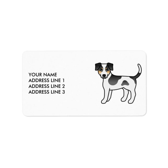 Tricolor Danish-Swedish Farmdog & Text Label (Front)